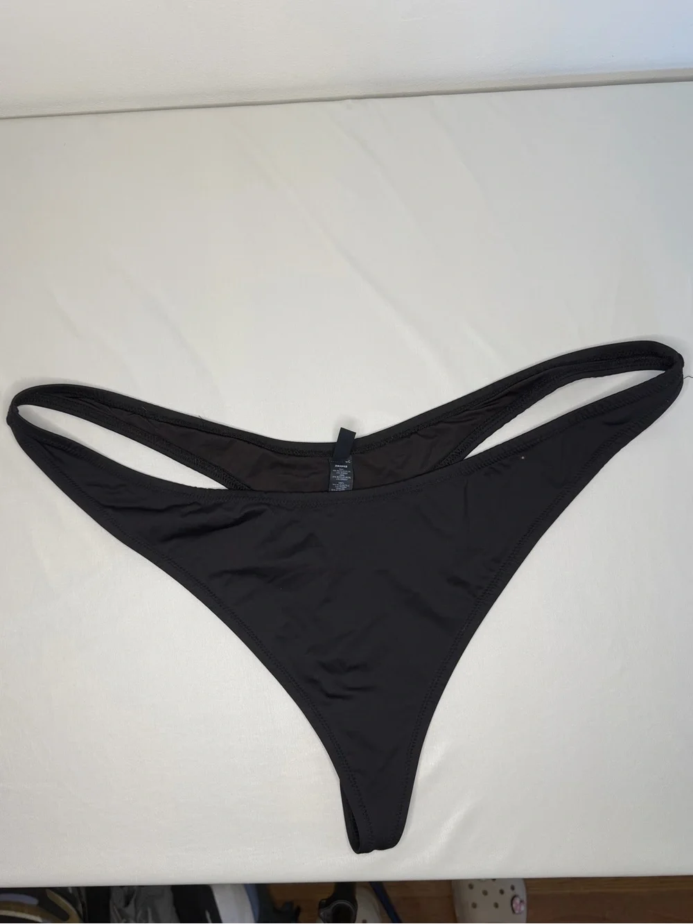 SKIMS Black Thong Bikini Bottom Onyx